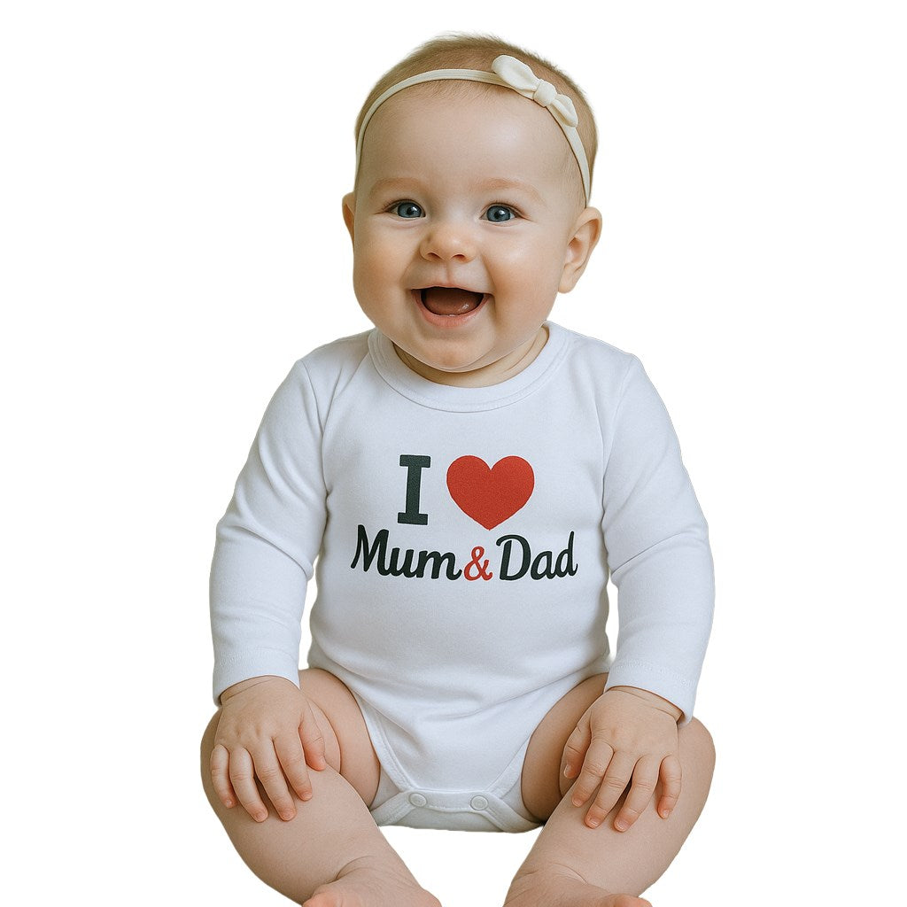 Bērnu bodijs ar apdruku, I Love Mum and Dad