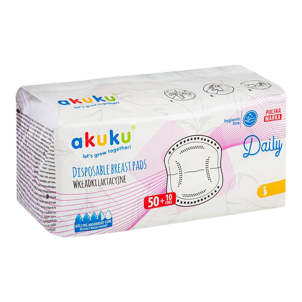 Akuku vienreizlietojamie krūštura ieliktnīši, 60 gab.