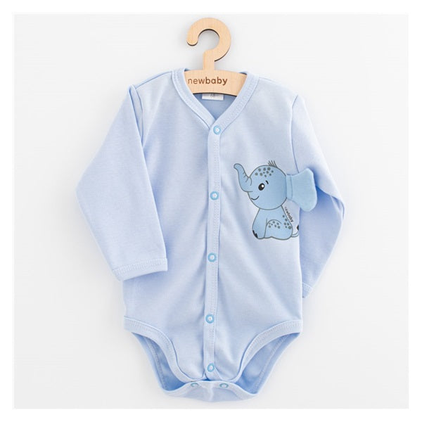 Bērnu bodijs ar garām piedurknēm Happy Elephant, zils